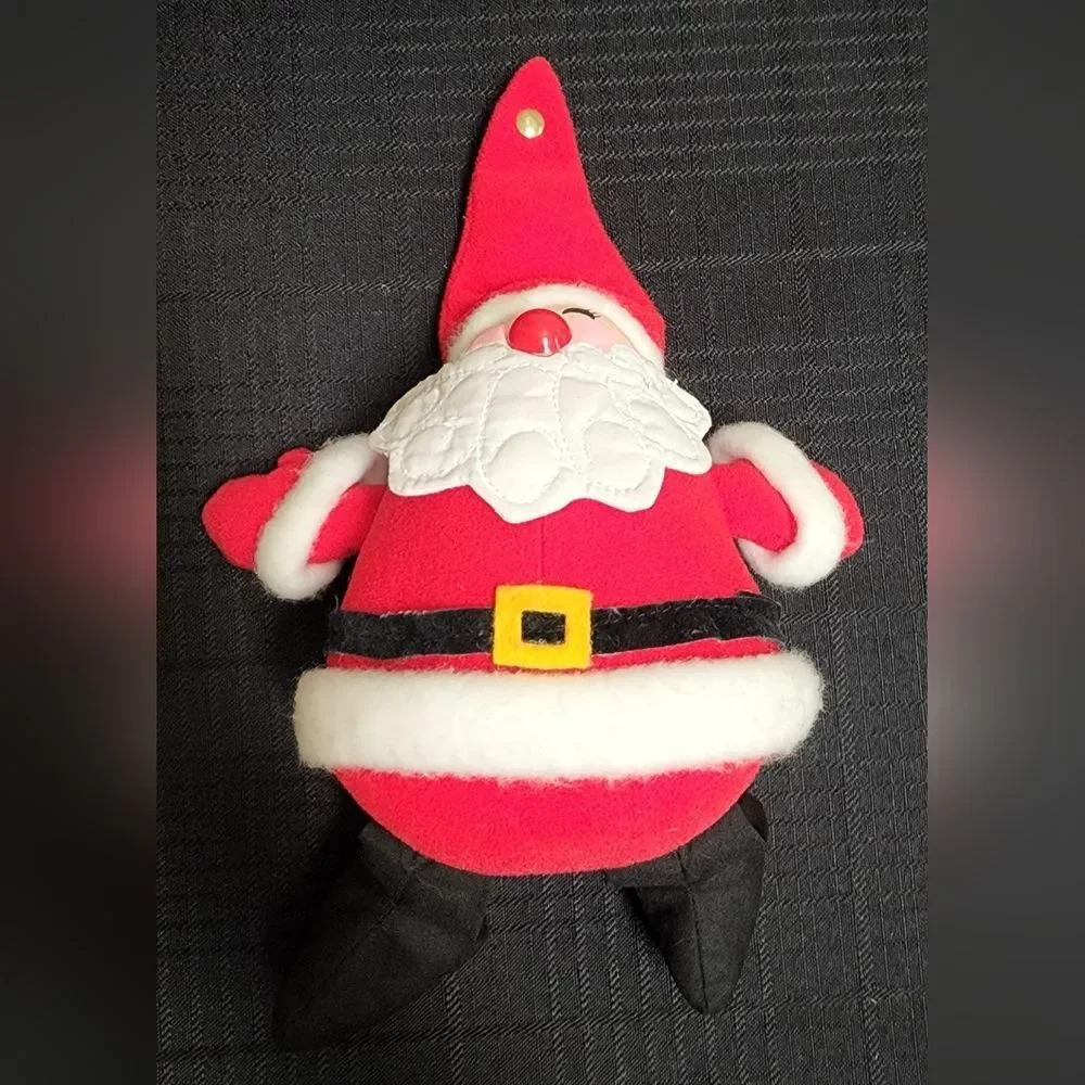 1982 Hallmark Santa Claus Felt Plush with Bean Bag Bottom & Legs